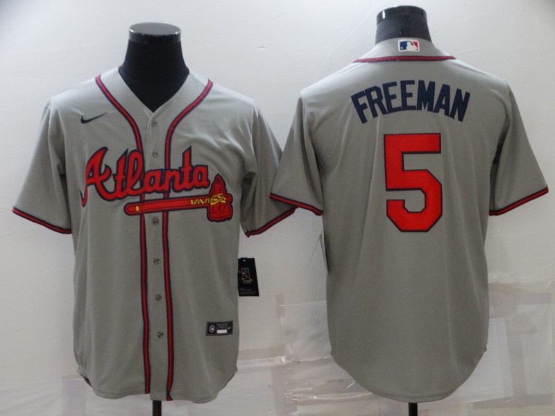 2021 Men Atlanta Braves #5 Freeman grey Nike Game MLB Jerseys->atlanta braves->MLB Jersey